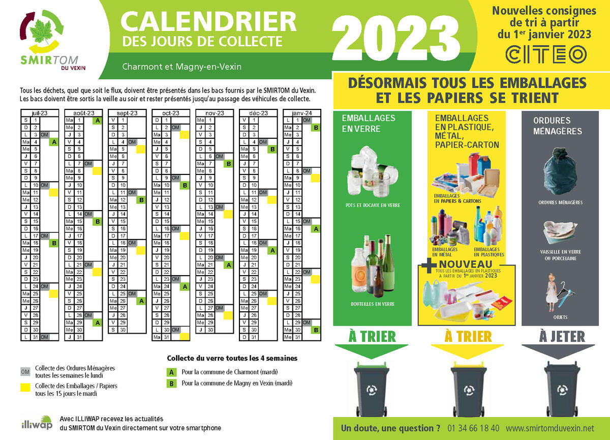 [Déchets] Calendrier de collecte 2023 et extension des consignes de tri